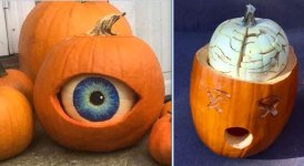 Hallo pumpkins orange white.JPG