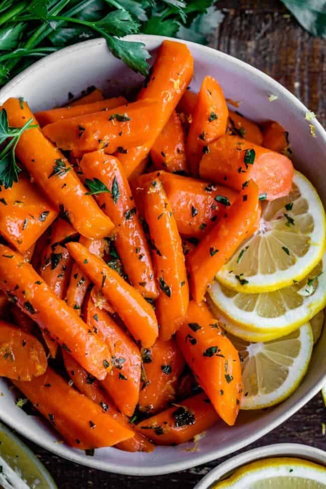 honey lemon glazed carrots.