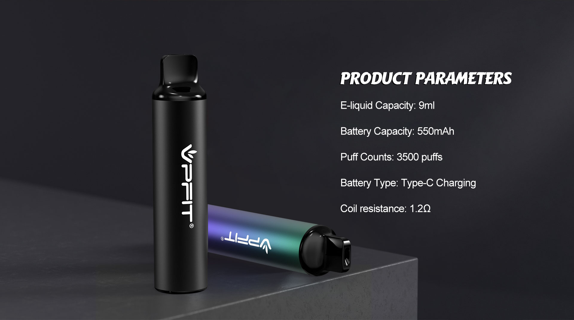 China e cigarette factory VPFIT Fitt disposable pod vape system main parameters