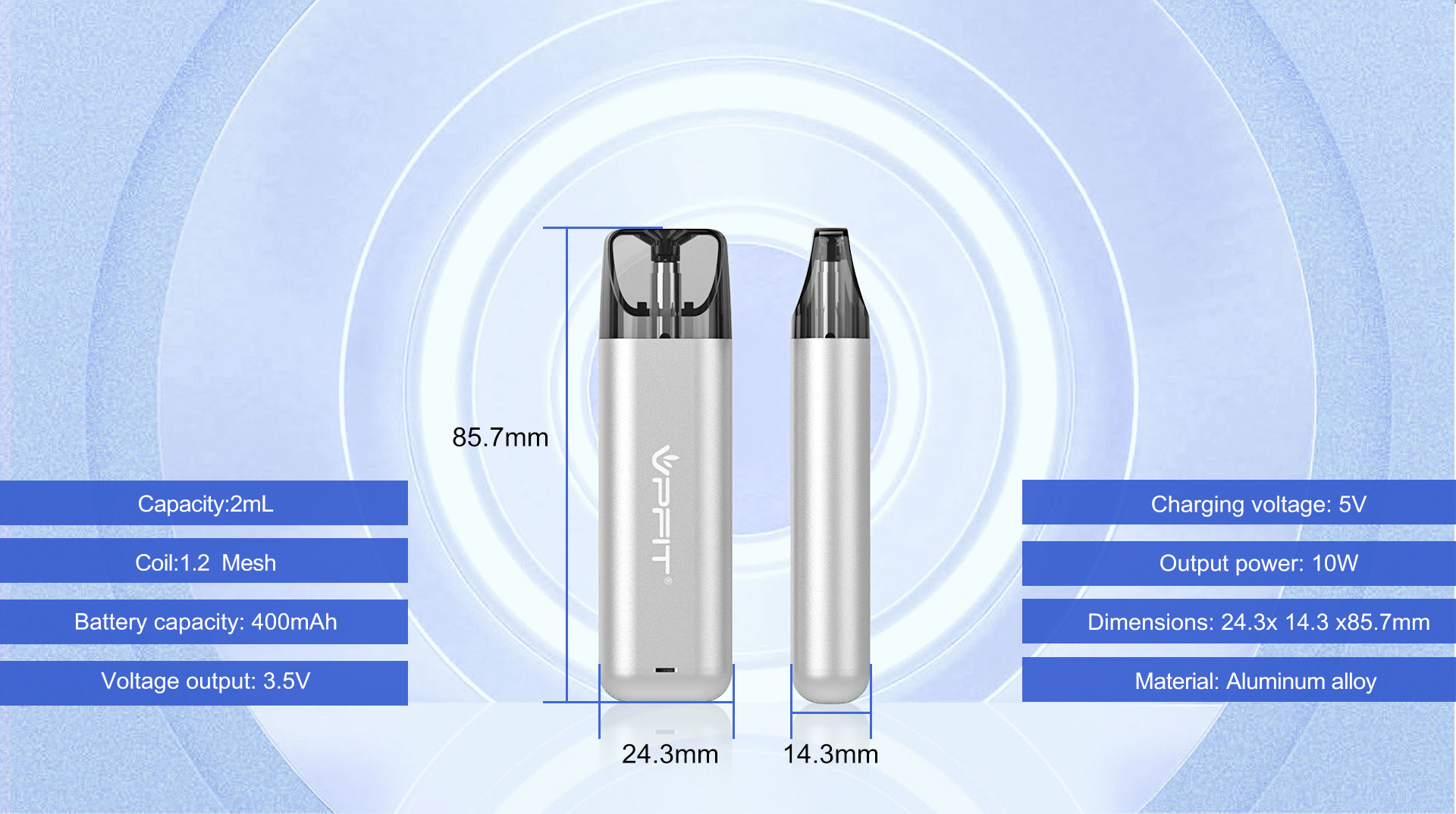 VPFIT Brand Vape Insbar-II 600 Puffs Rechargeable Disposable Prefilled Pod Vape