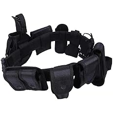 HUNANBANG 10 in 1 Duty Belt Black Law Enforcement Tactical Equipment System Set 10 pcs