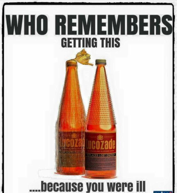 This may contain: two orange bottles with the caption who remembers getting this because you were ill