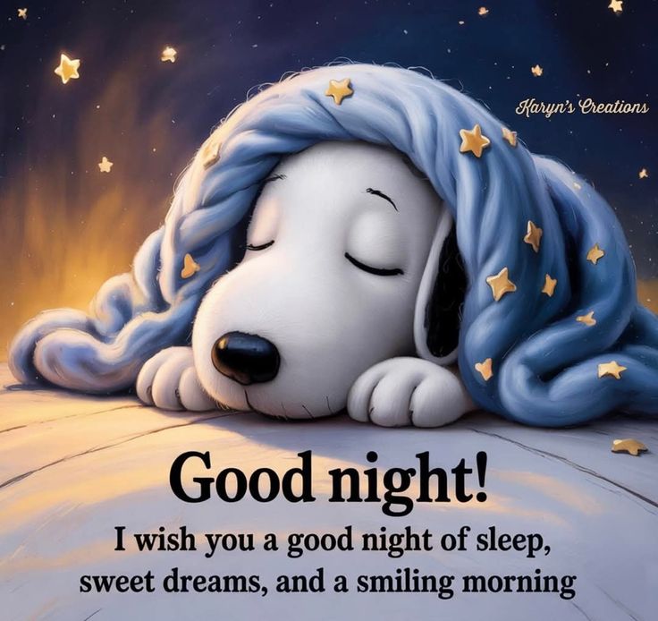 This may contain: a cartoon dog sleeping on top of a bed with his head resting on the pillow