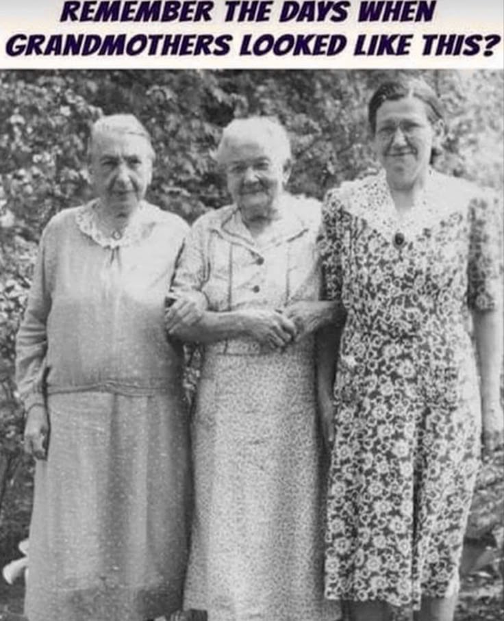 This may contain: an old black and white photo with three women