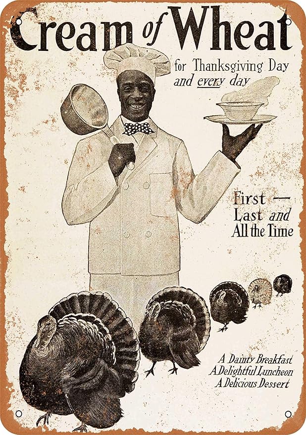 Saraheve Metal Sign - 1907 Cream of Wheat for Thanksgiving -8X12 Inch Vintage Look Tin Plaques,Cafe, Bar, Home Wall Decor