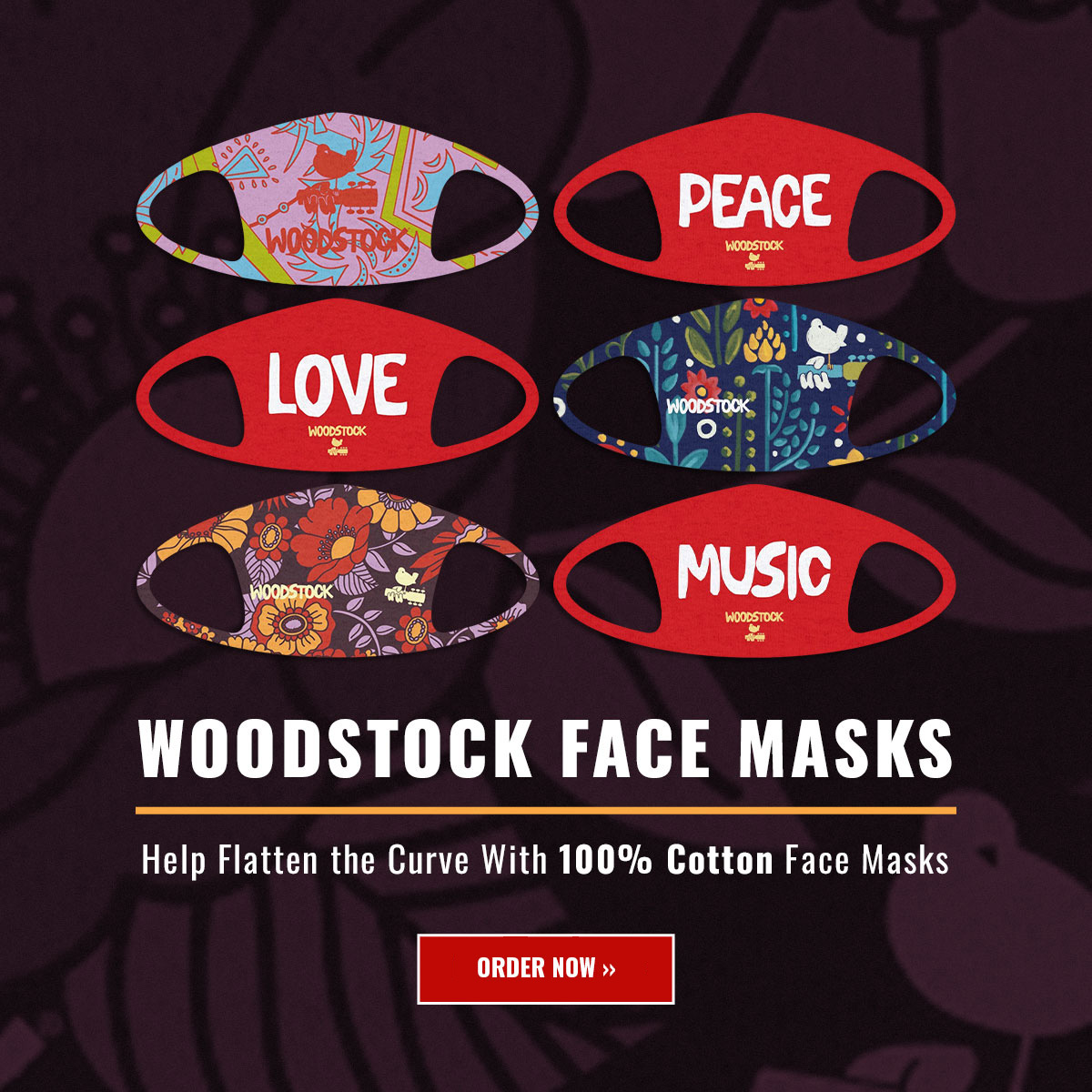 Woodstock Face Masks. Shop Now.